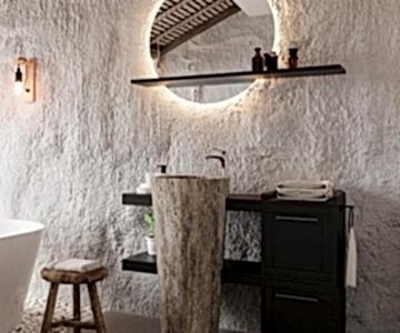 Mermer monoblok Lavabo Banyo dolabı